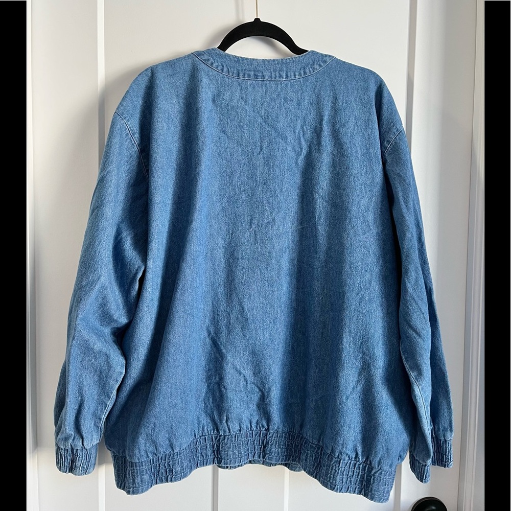 Vintage Saint Germain Paris Funky Embroidered Jean Jacket Size XL - Picture 8 of 13